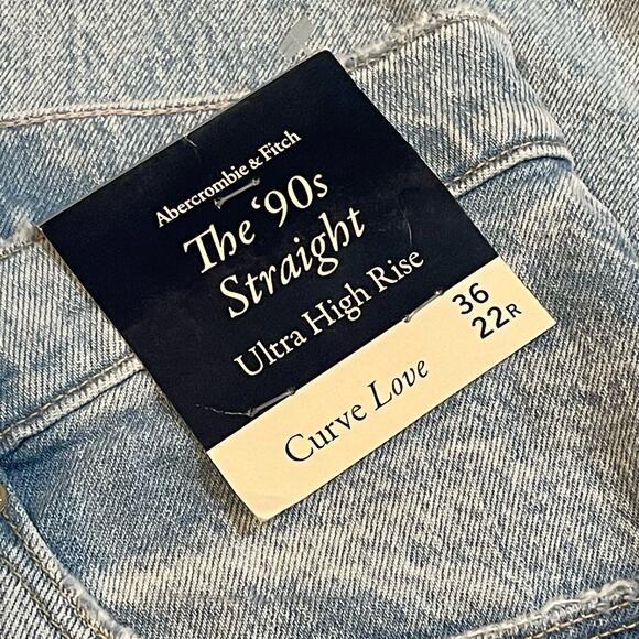 Abercrombie & Fitch NWT The '90s Straight Ultra High Rise Jeans - size 36/22R - Picture 5 of 10